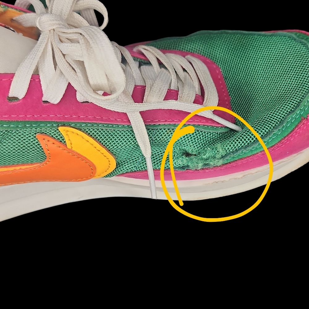 RARE Nike LDWaffle x Sacai BV0073-600 Green  Pink Yellow Orange Men’s Sz 10 - Picture 8 of 8